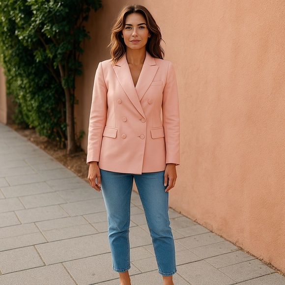 J. Crew Jackets & Blazers - J.Crew Satin Double-Breasted Lady Blazer in Faded Guava Color Size 12